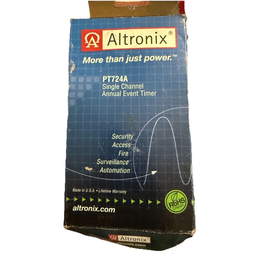 Altronix PT724A Timer, 365 Day 24 Hour 1 Channel, LCD Display, Battery Charger